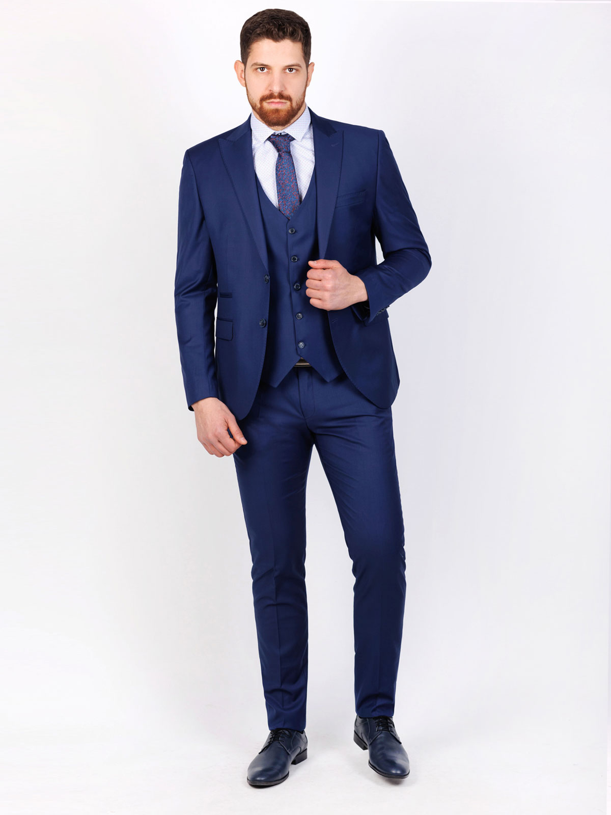 Pants with a fitted cut in blue - 63331 € 60.74 img4