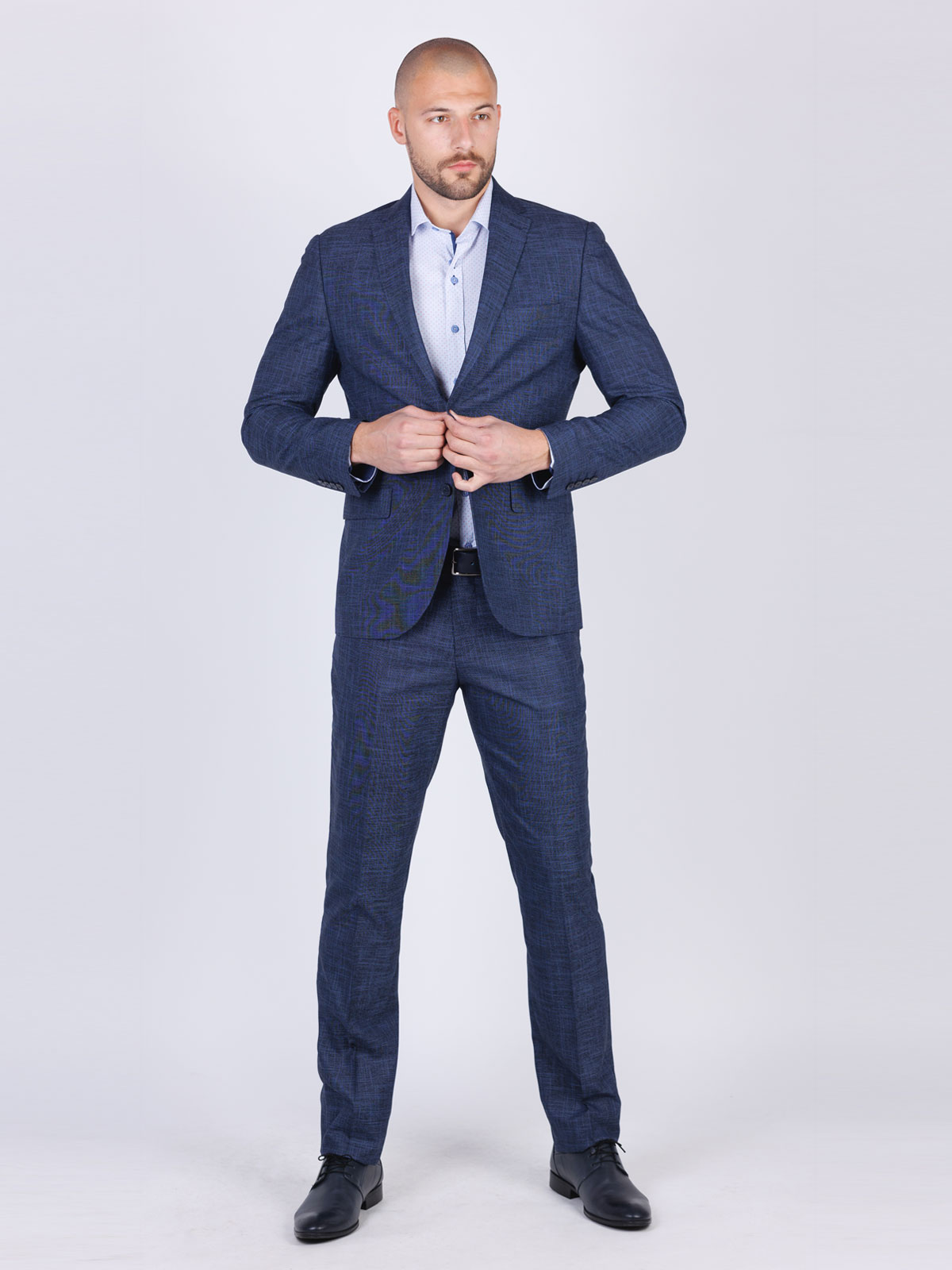 Pantaloni formali in albastru  in carou - 63337 € 62.99 img3