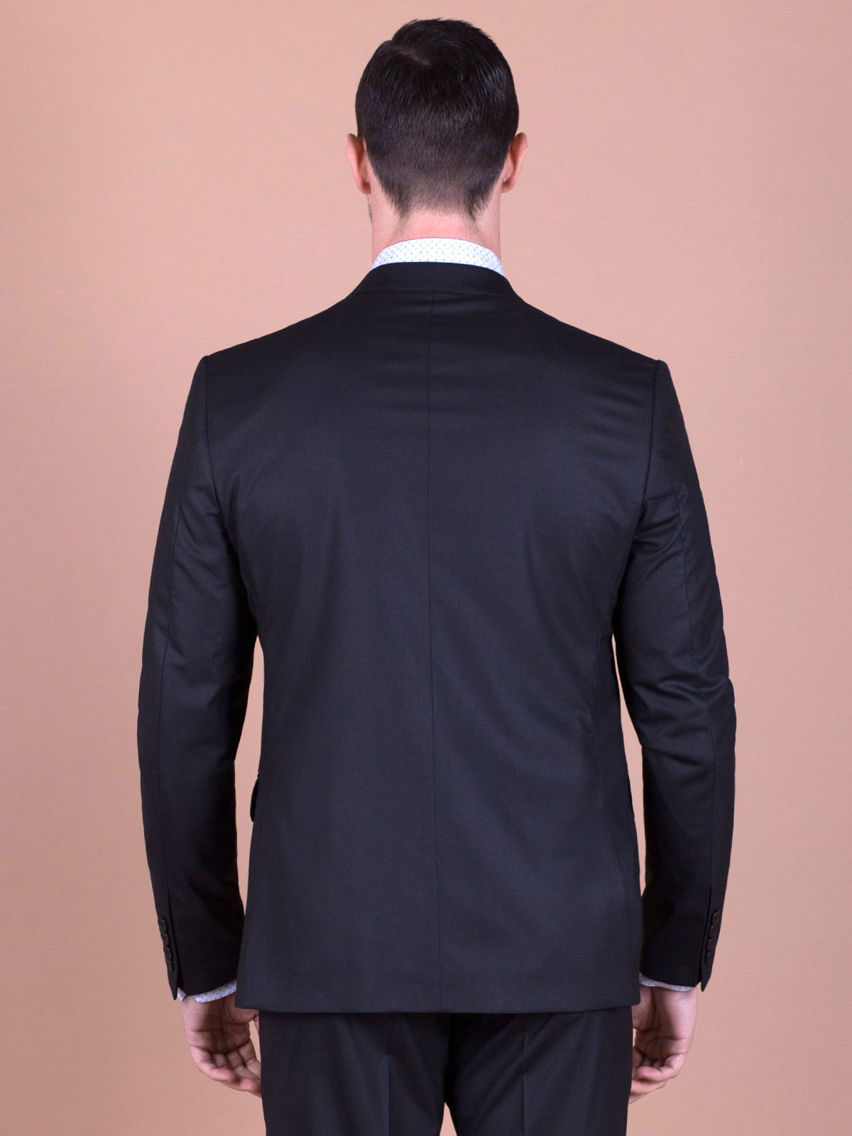 Jachetă neagră elegantă din bumbac și v - 64061 € 61.30 img3