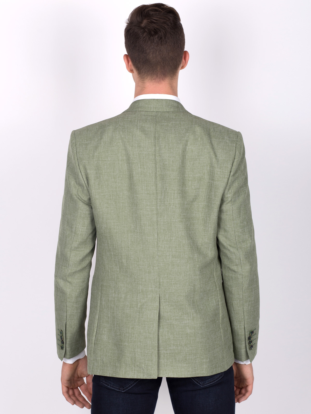 Green jacket made of linen and cotton - 64090 € 50.06 img4