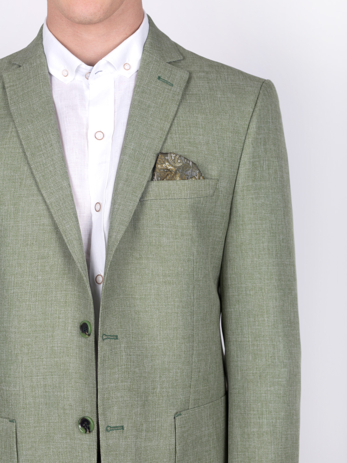 Green jacket made of linen and cotton - 64090 € 50.06 img5