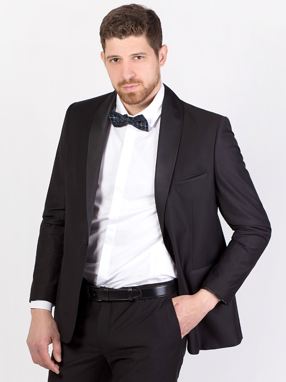 Black elegant jacket with satin collar - 64109 € 111.92 img2