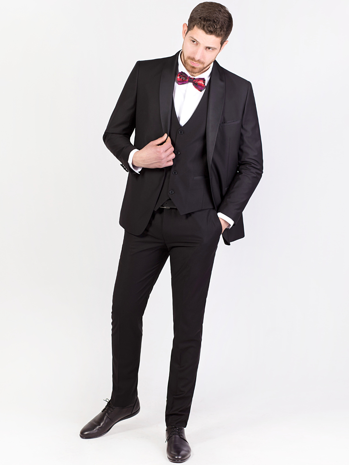 Black elegant jacket with satin collar - 64109 € 111.92 img3