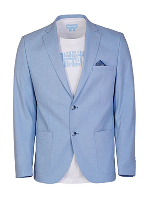 Mens jacket in sky blue melange - 64136 - € 158.60