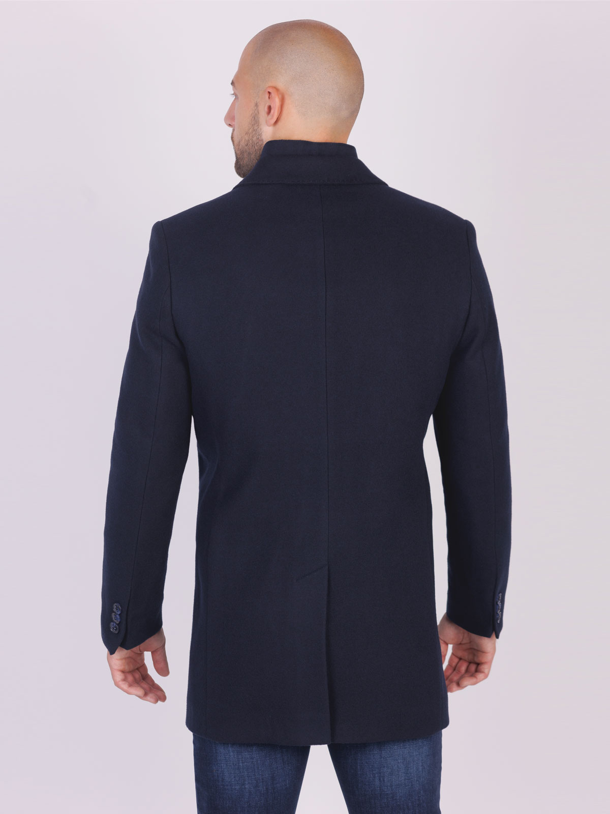 Navy blue coat in wool with acrylic - 65111 € 156.35 img2