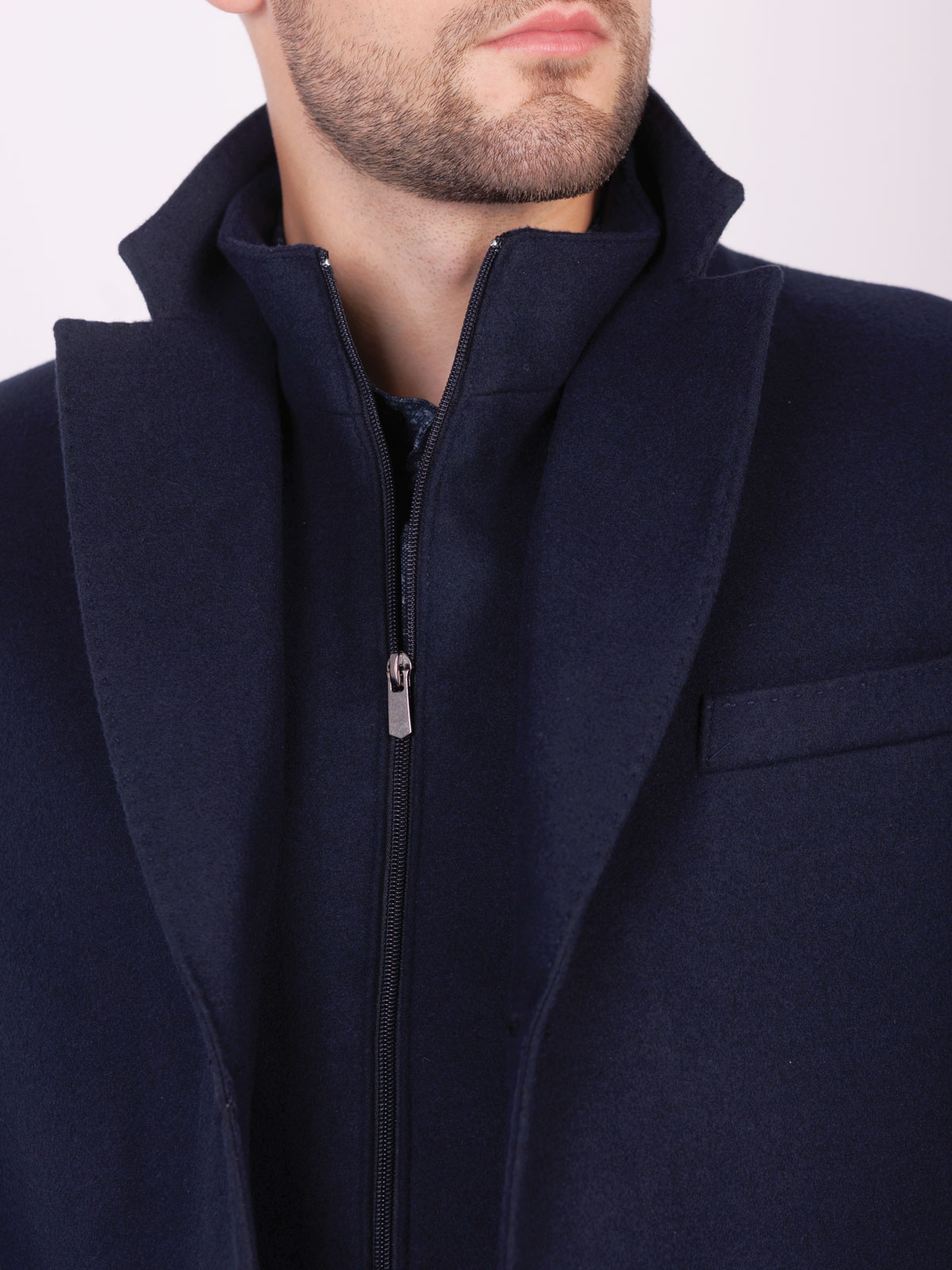 Navy blue coat in wool with acrylic - 65111 € 156.35 img3