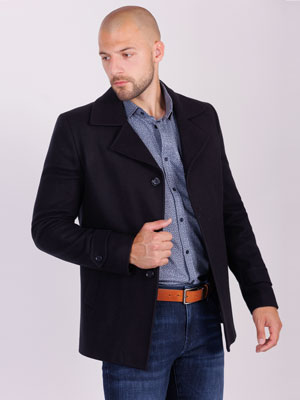 Ανδρικό παλτό σε σκούρο μπλε χρώμα - 65122 - € 83.80
