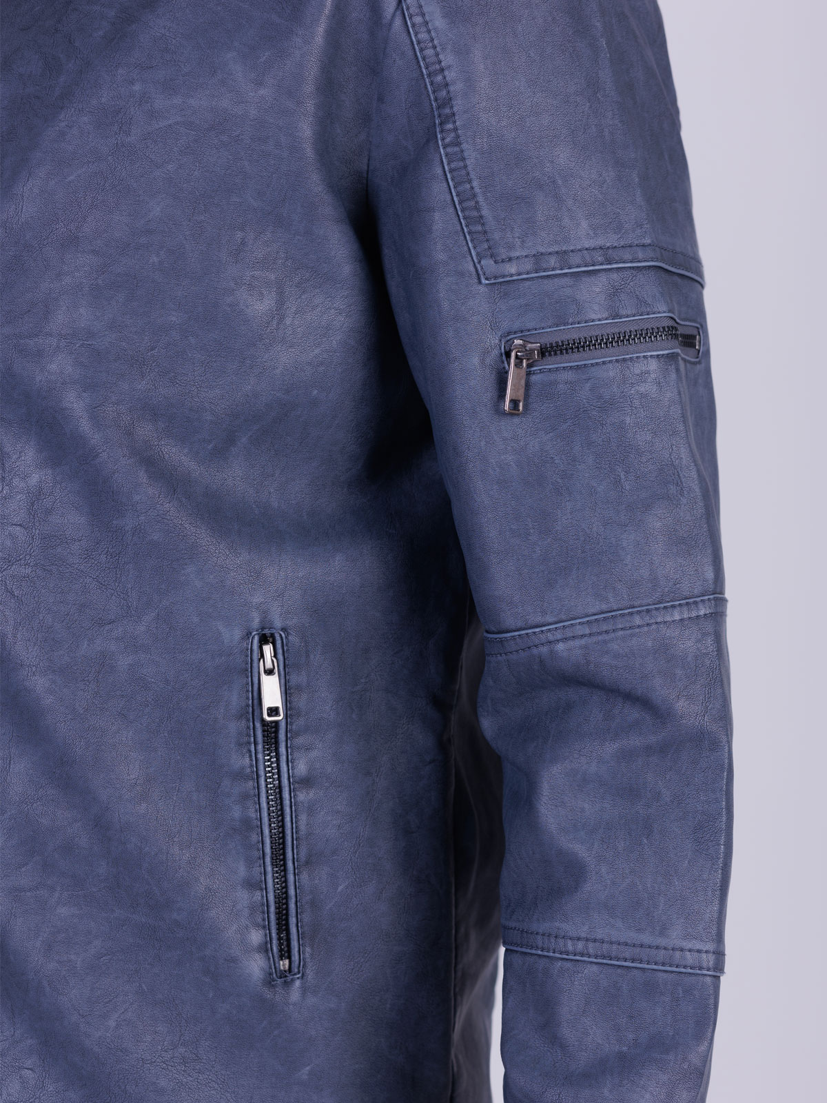 Leather jacket blue melange - 65126 € 65.80 img3
