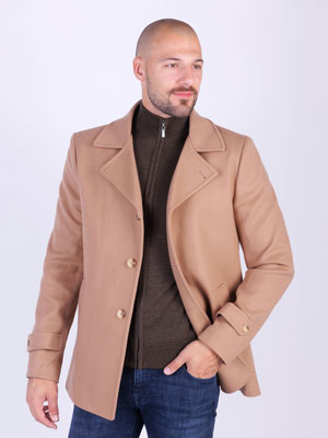 Ανδρικό παλτό σε καμηλό χρώμα - 65127 - € 83.80