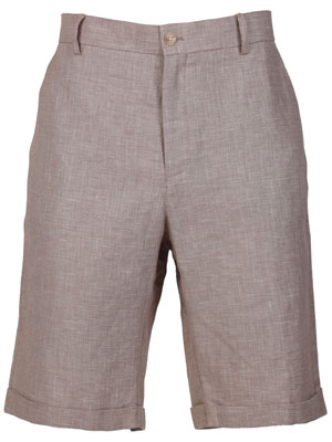 item:Pantaloni scurți din in bej melange - 67096 - € 47.24