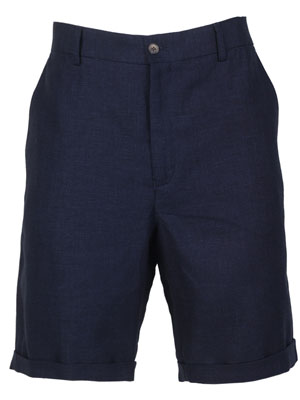 Κοντό λινό παντελόνι σε σκούρο μπλε - 67097 - € 47.24