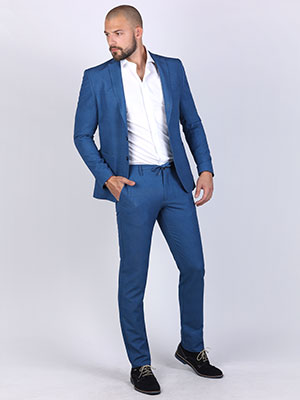 Κοστούμι δύο τεμαχίων σε μπλε χρώμα - 68065 - € 201.91