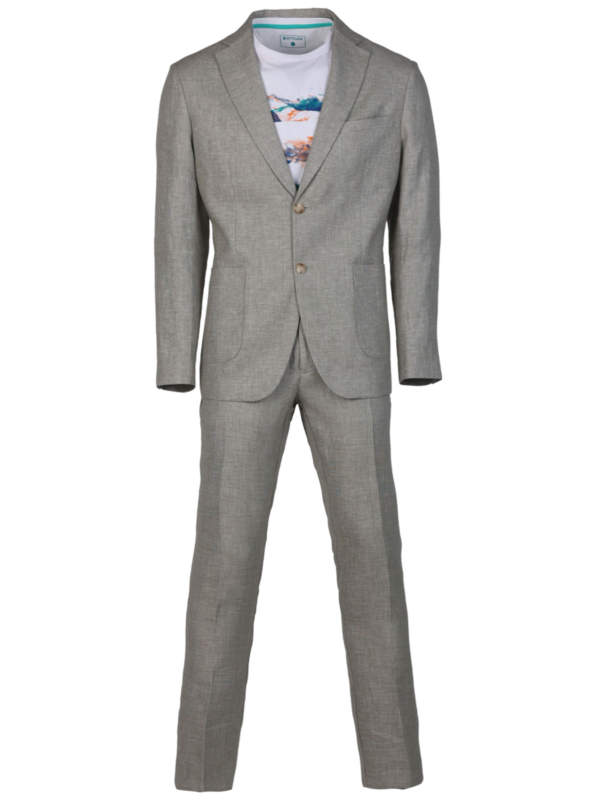 Linen suit in green melange - 68079 € 199.10 img1
