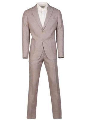 Linen suit in beige melange-68080-€ 199.10