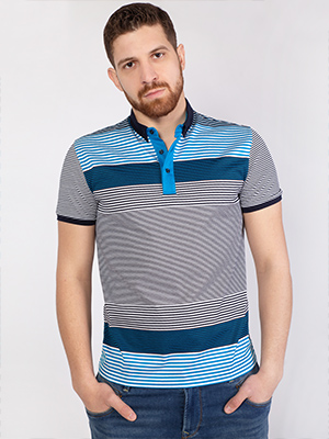 Striped mercerized cotton blouse - 75004 - € 38.24