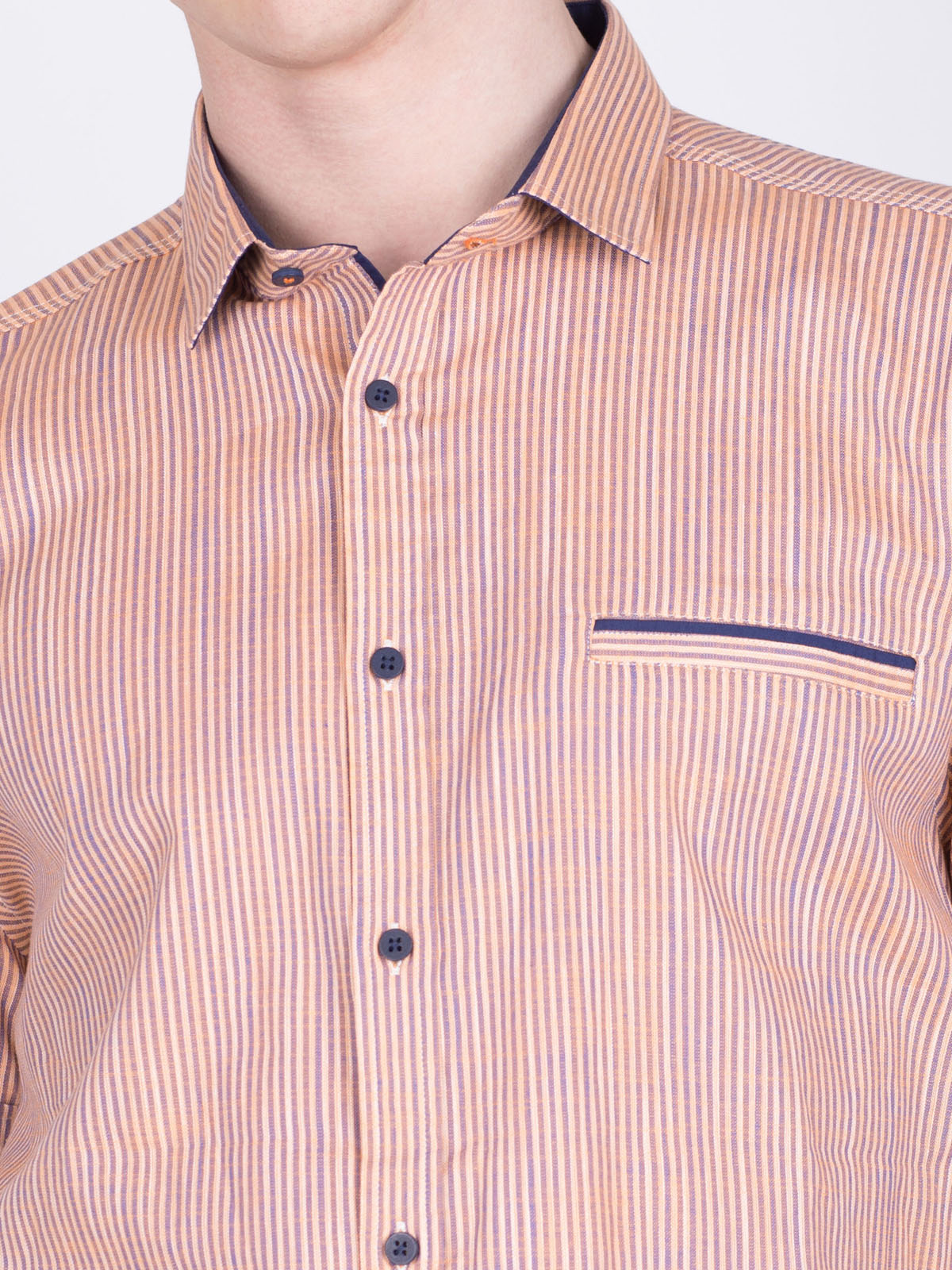 Shirt with linen in orange on blue stri - 80211 € 21.93 img4
