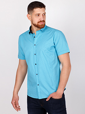 Τιρκουάζ κοντομάνικο πουκάμισο - 80222 - € 30.93