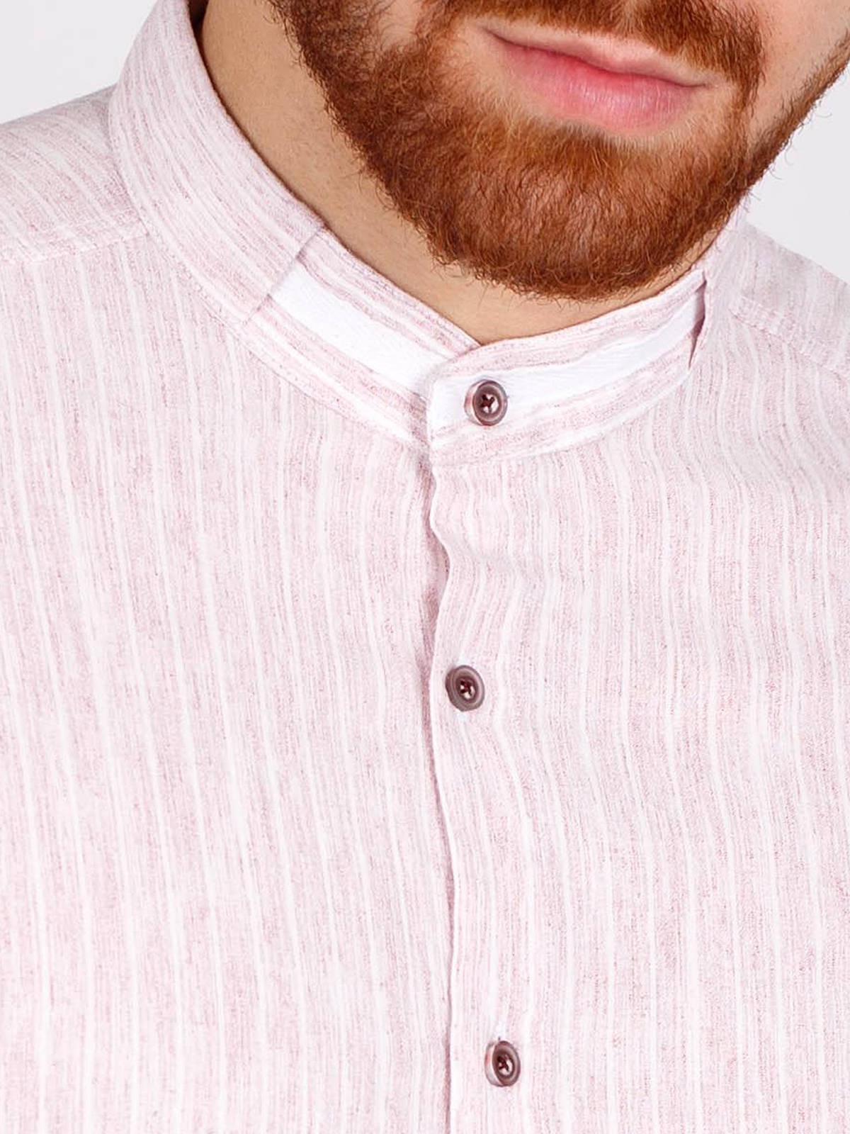 Απαλό ροζ και λευκό ριγέ πουκάμισο - 80223 € 16.31 img3
