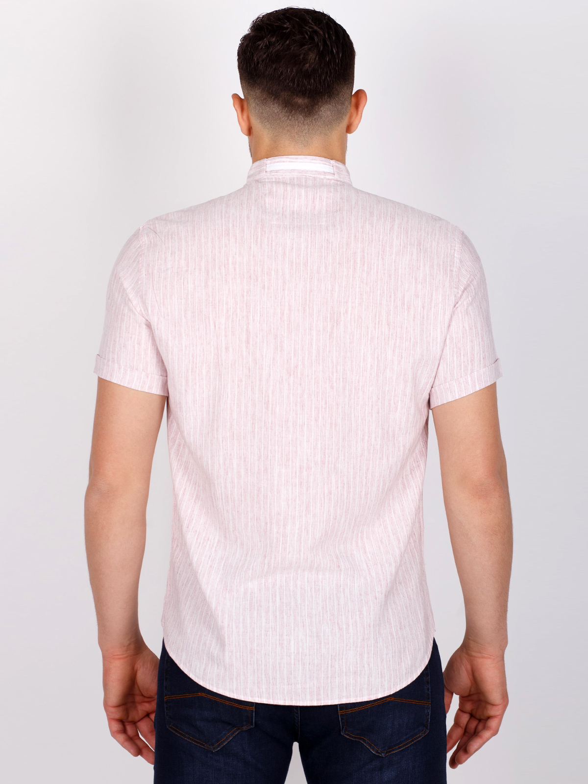 Απαλό ροζ και λευκό ριγέ πουκάμισο - 80223 € 16.31 img4