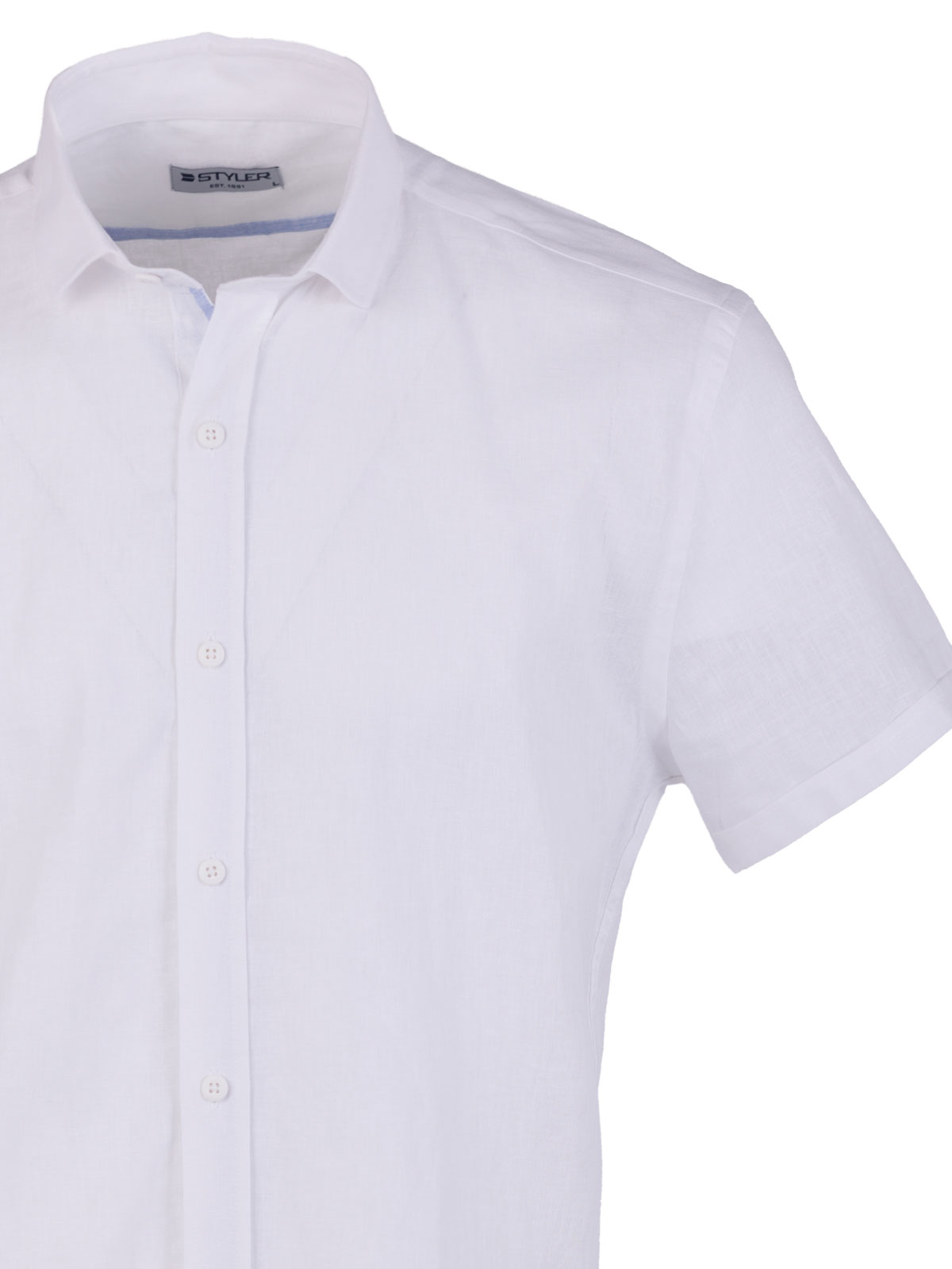 Λευκό λινό και βαμβακερό πουκάμισο - 80227 € 43.87 img2
