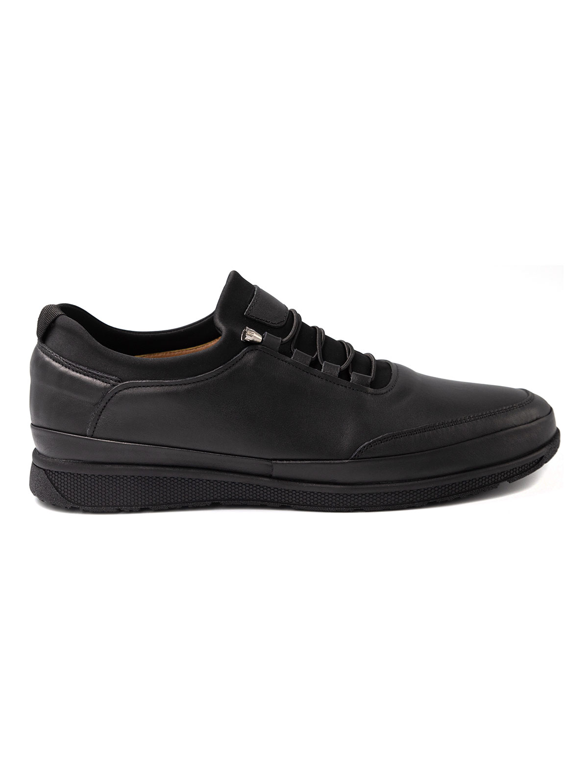 Black leather shoes with elastic laces - 81095 - € 41.62 img3