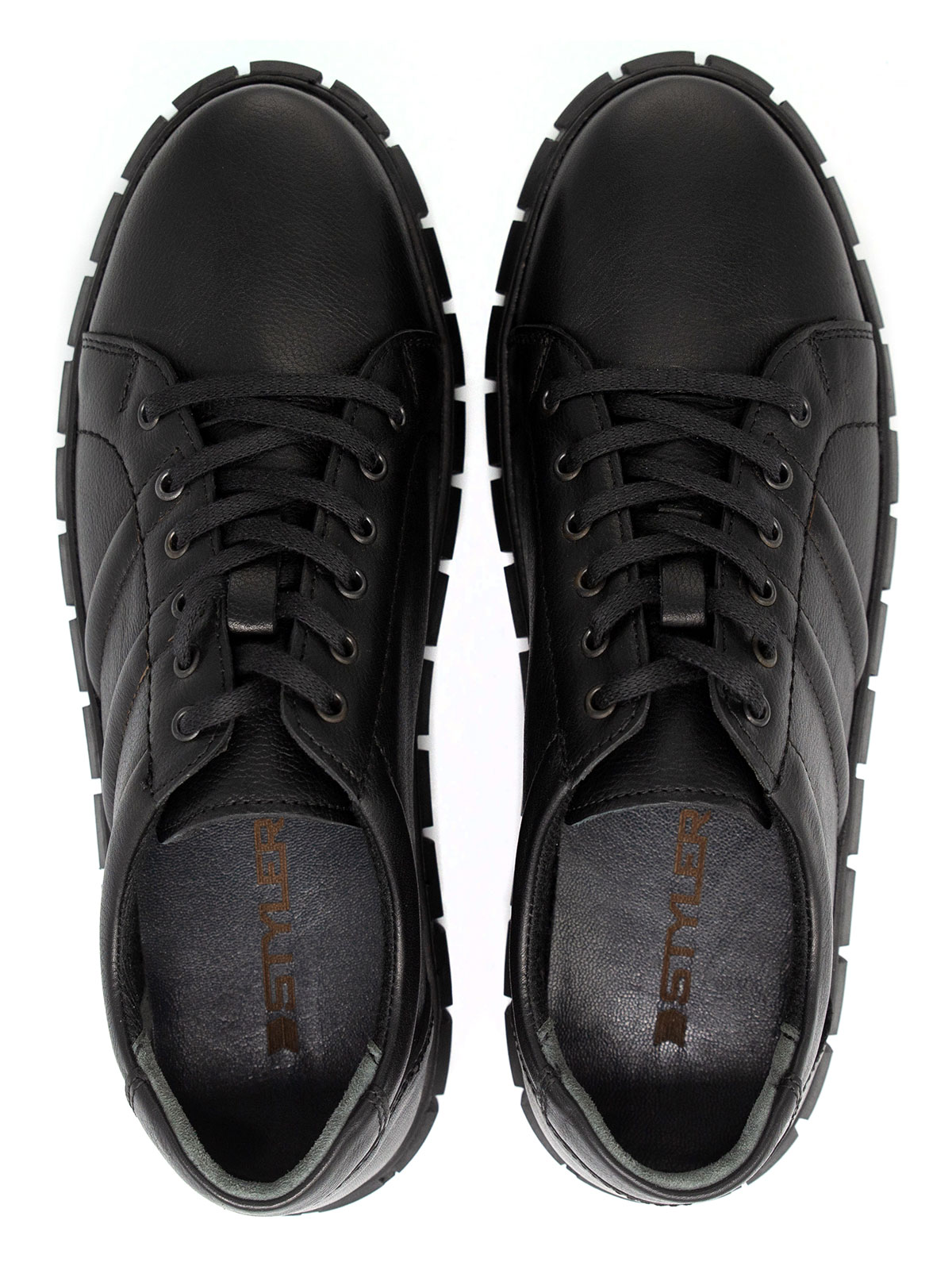Μαύρα αθλητικά δερμάτινα παπούτσια - 81097 - € 51.74 img2