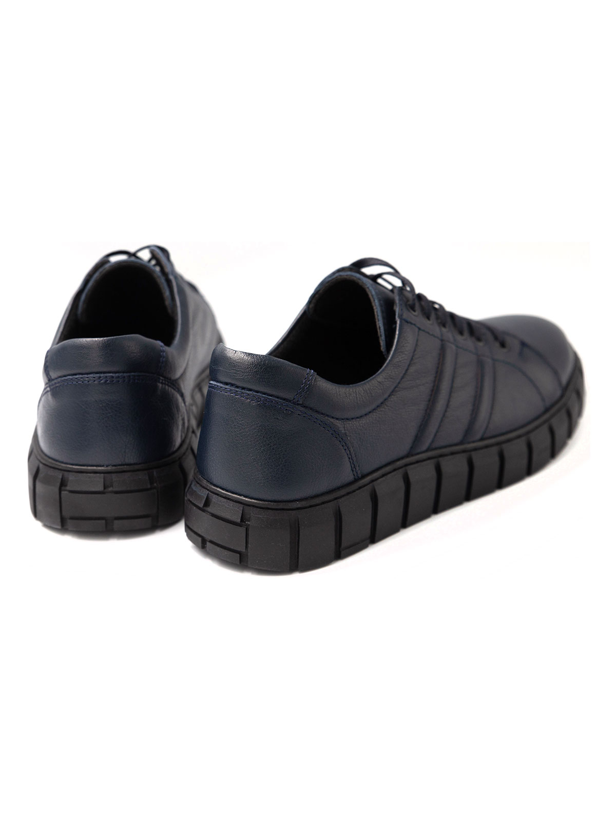 Σκούρα μπλε αθλητικά δερμάτινα παπούτσια - 81098 - € 41.62 img4