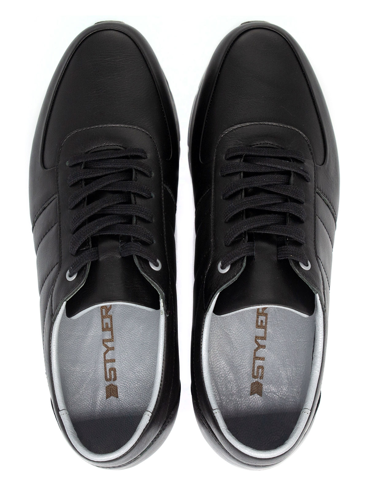 Sporty black leather shoes - 81100 - € 41.62 img2