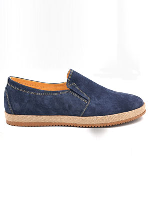 Pantofi de piele intoarsa albastru inchi-81101-€ 78.18