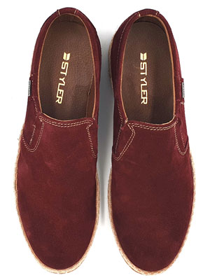 Ανδρικά παπούτσια σε μπορντώ χρώμα - 81102 - € 78.18