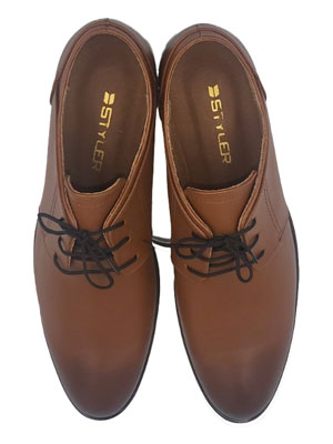Ανδρικά κλασικά παπούτσια σε καφέ χρώμα - 81108 - € 83.24