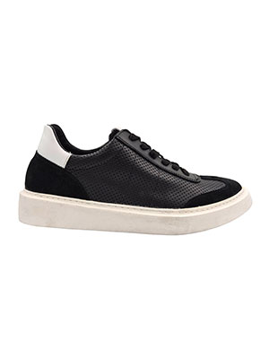Black leather sneakers - 81111 - € 92.24 img2