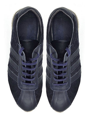 Dark blue leather shoes-81113-€ 92.24