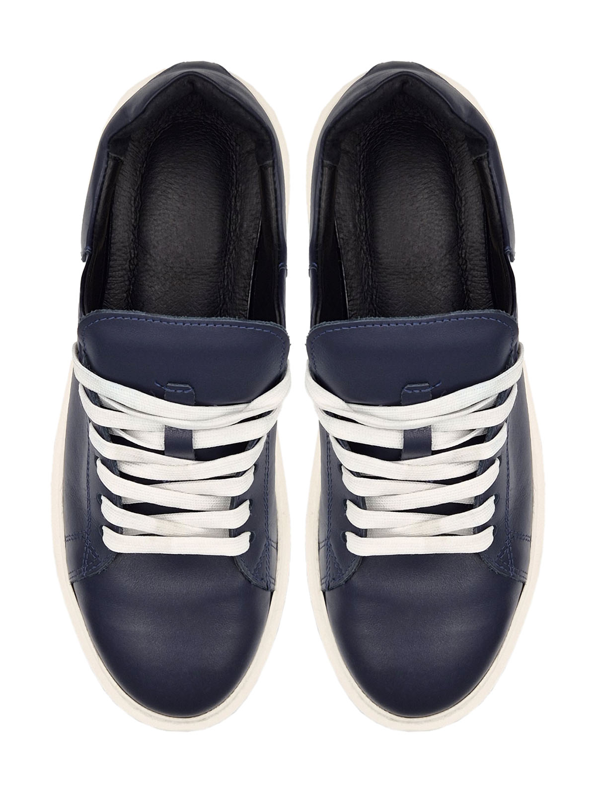 Dark blue leather sneakers - 81122 - 88.00 € img1