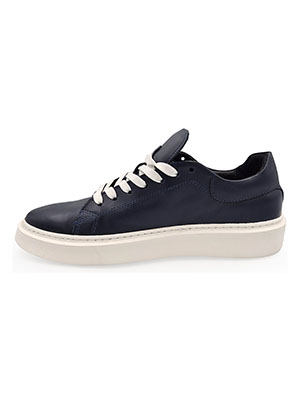 Dark blue leather sneakers - 81122 - 88.00 € img2