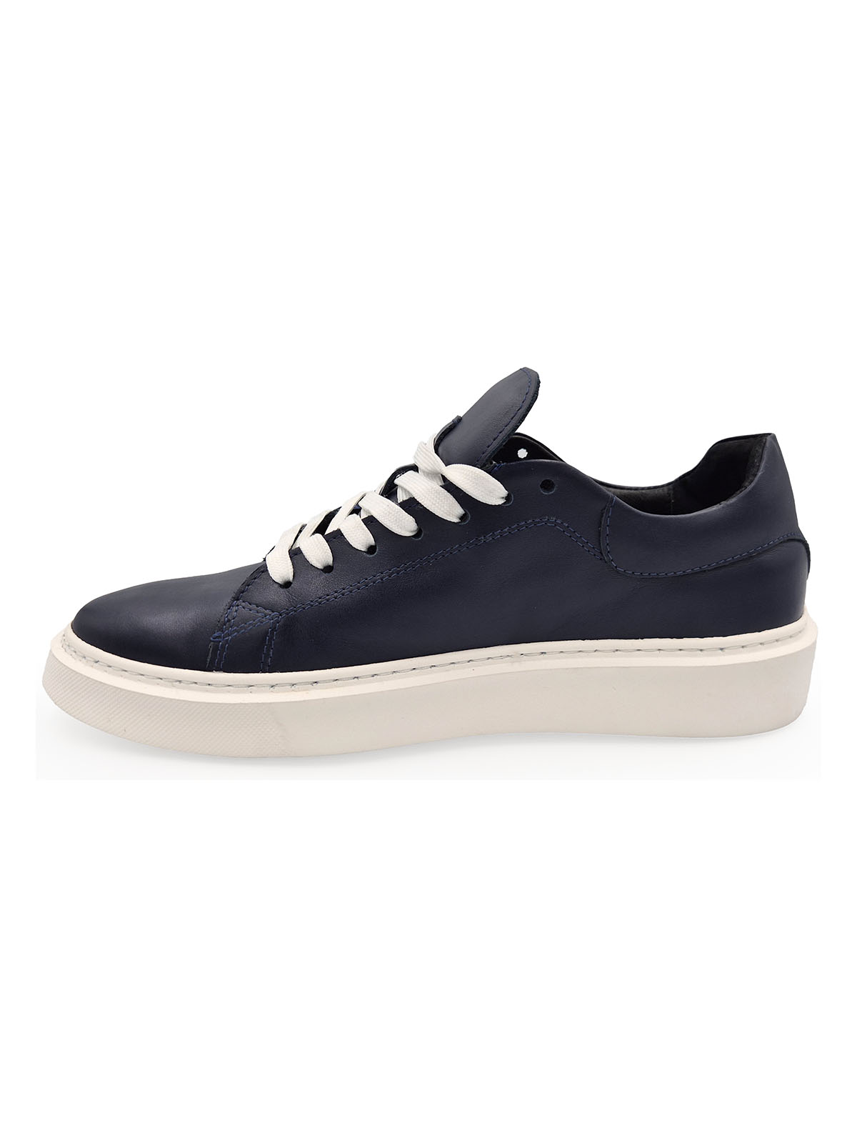 Dark blue leather sneakers - 81122 - 88.00 € img2