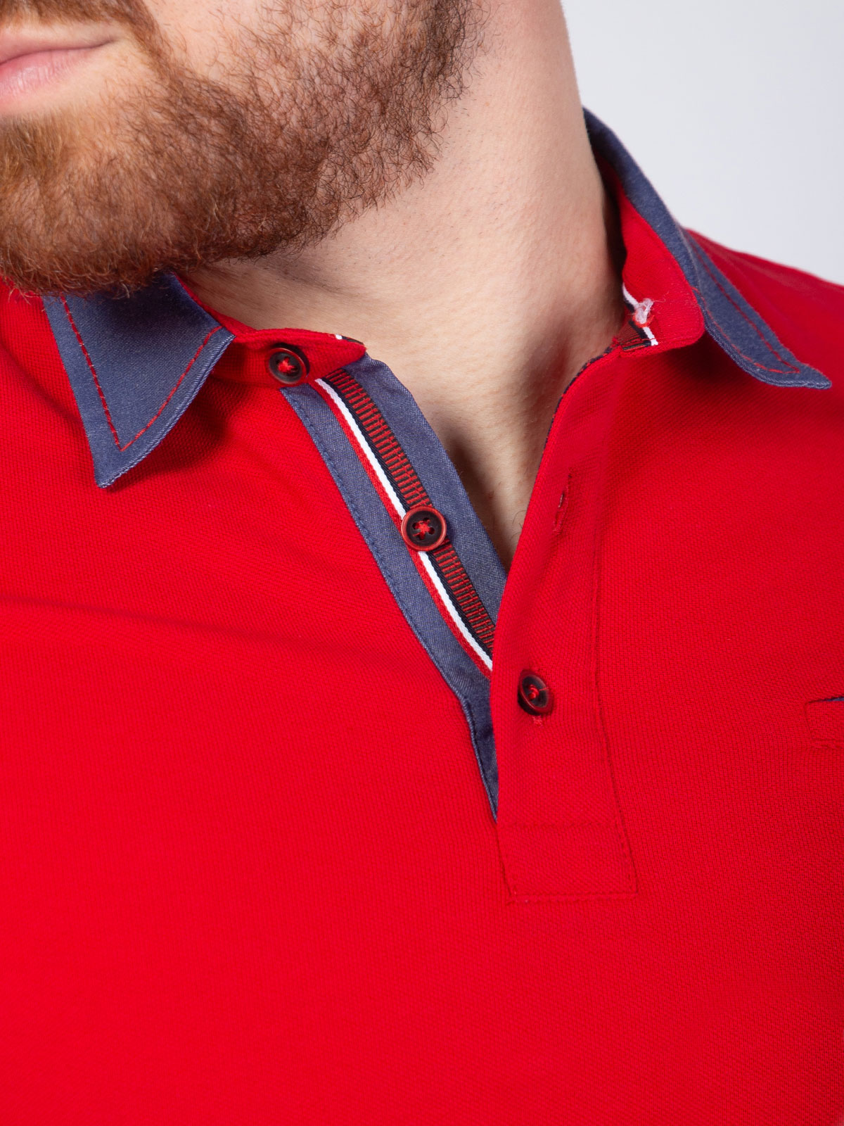  κόκκινη μπλούζα με τζιν γιακά  - 93402 € 25.87 img2