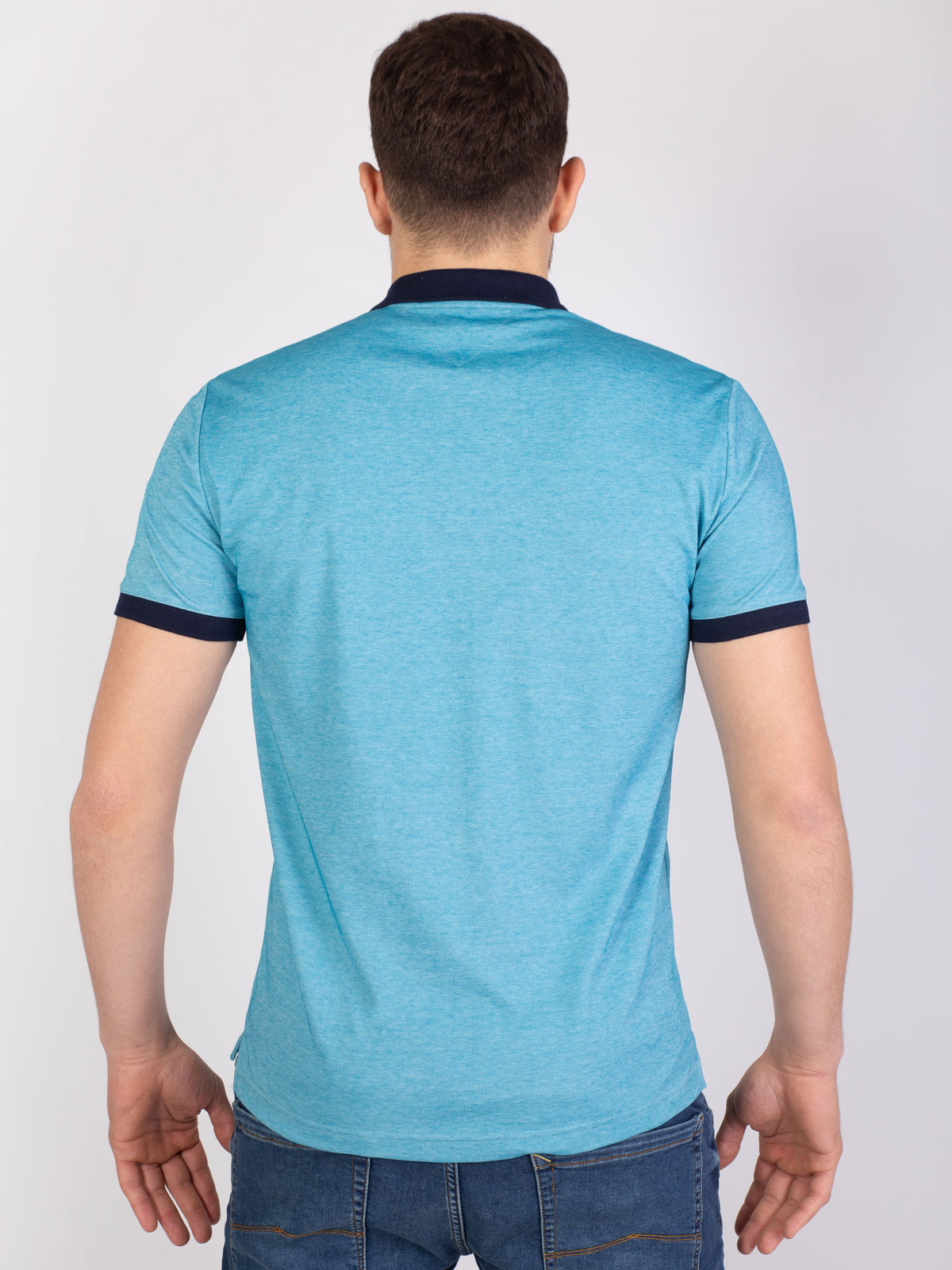 Κοντομάνικη μπλούζα σε μπλε μελανζέ - 93404 € 32.62 img4