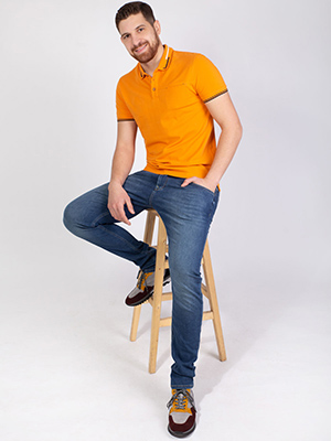  μπλούζα σε πορτοκαλί χρώμα με πλεκτό γι - 93406 - € 27.56
