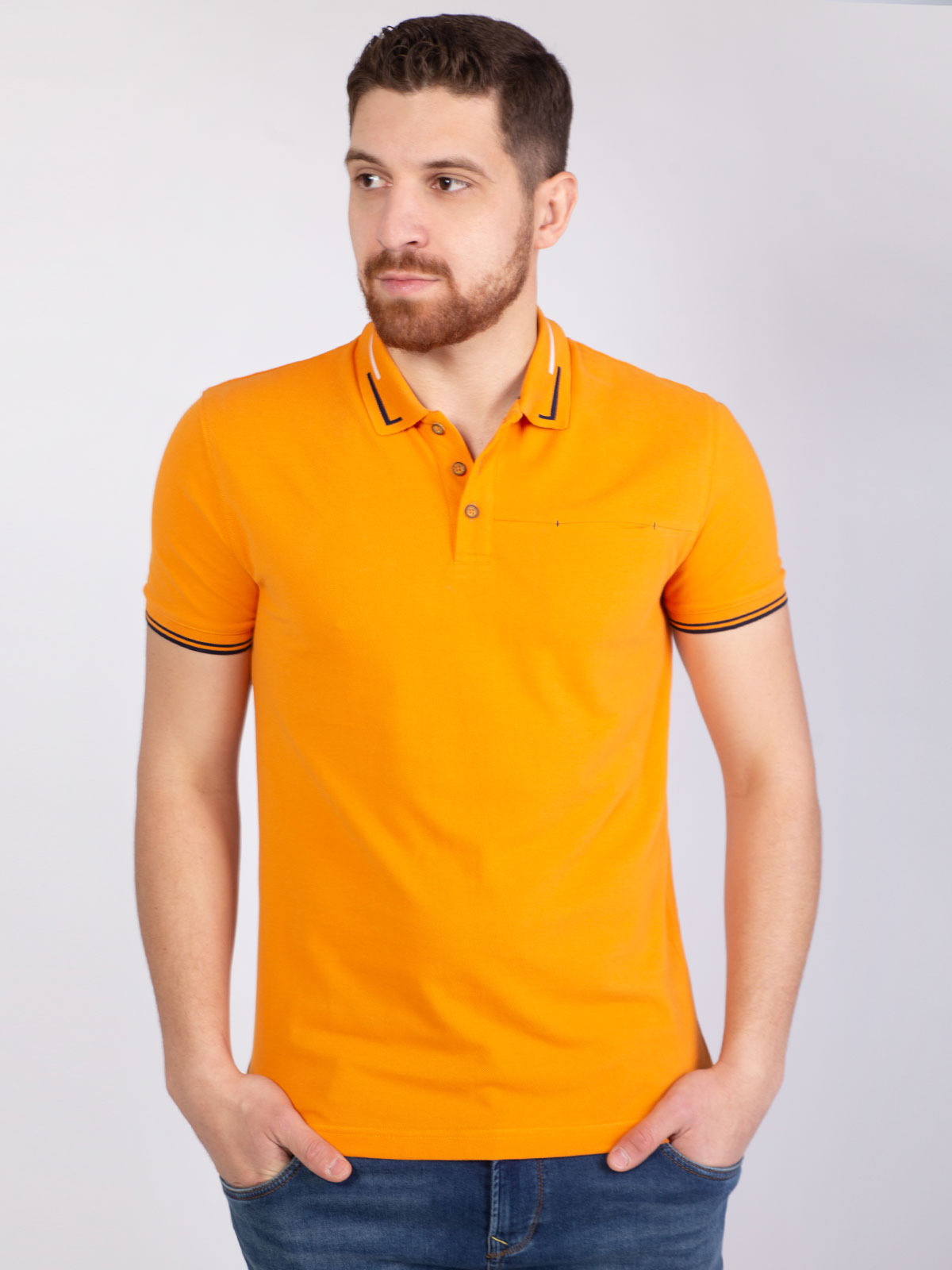  μπλούζα σε πορτοκαλί χρώμα με πλεκτό γι - 93406 € 27.56 img2