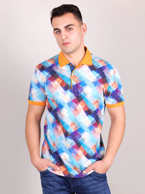 Μπλουζάκι με πολύχρωμα τετράγωνα-93428-€ 40.49