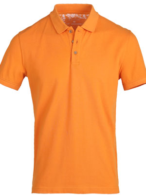 Tricou portocaliu cu guler tricotat-93434-€ 37.12