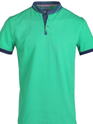 Blouse with short sleeves green melange-93440-€ 40.49