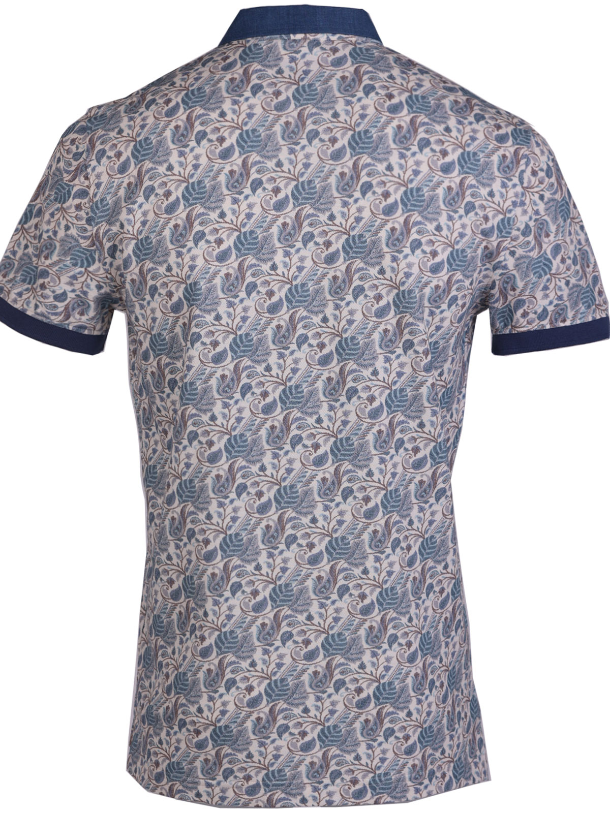 Μπλουζάκι σε μπεζ χρώμα με εμπριμέ φύλλα - 93443 € 42.74 img2