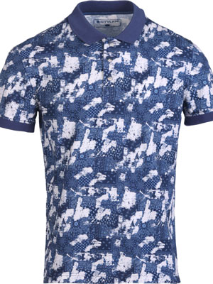 item:Tshirt in blue patchwork - 93448 - € 42.74