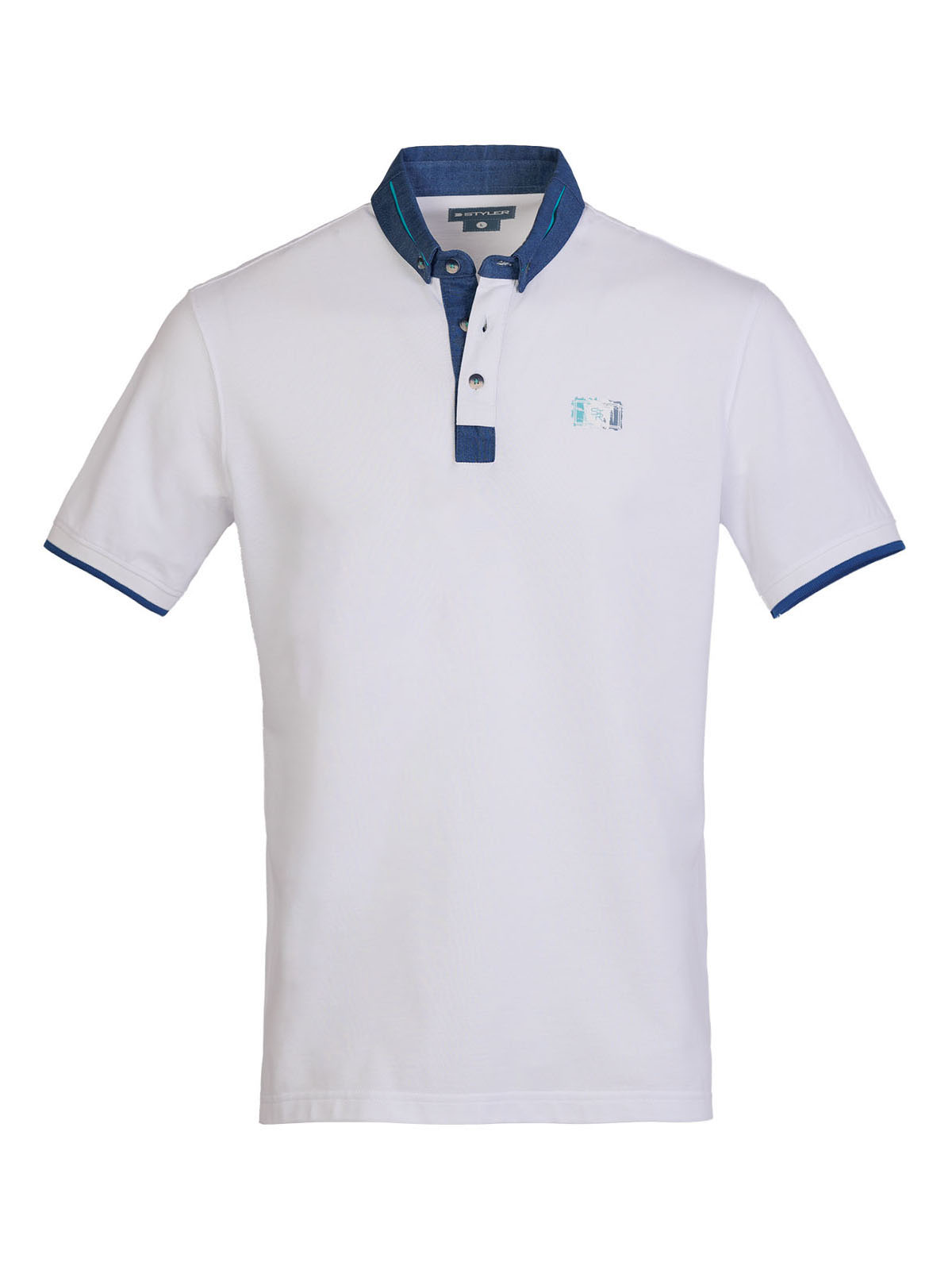 Tricou alb pentru bărbați cu guler din d - 93458 € 47.24 img1