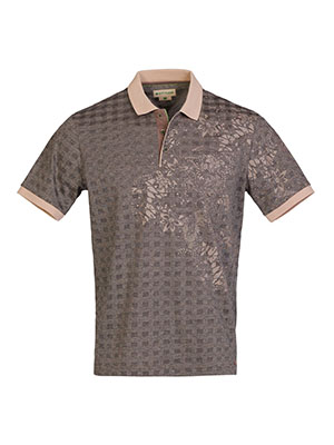 Mens tshirt in beige with print - 93466 - € 34.87