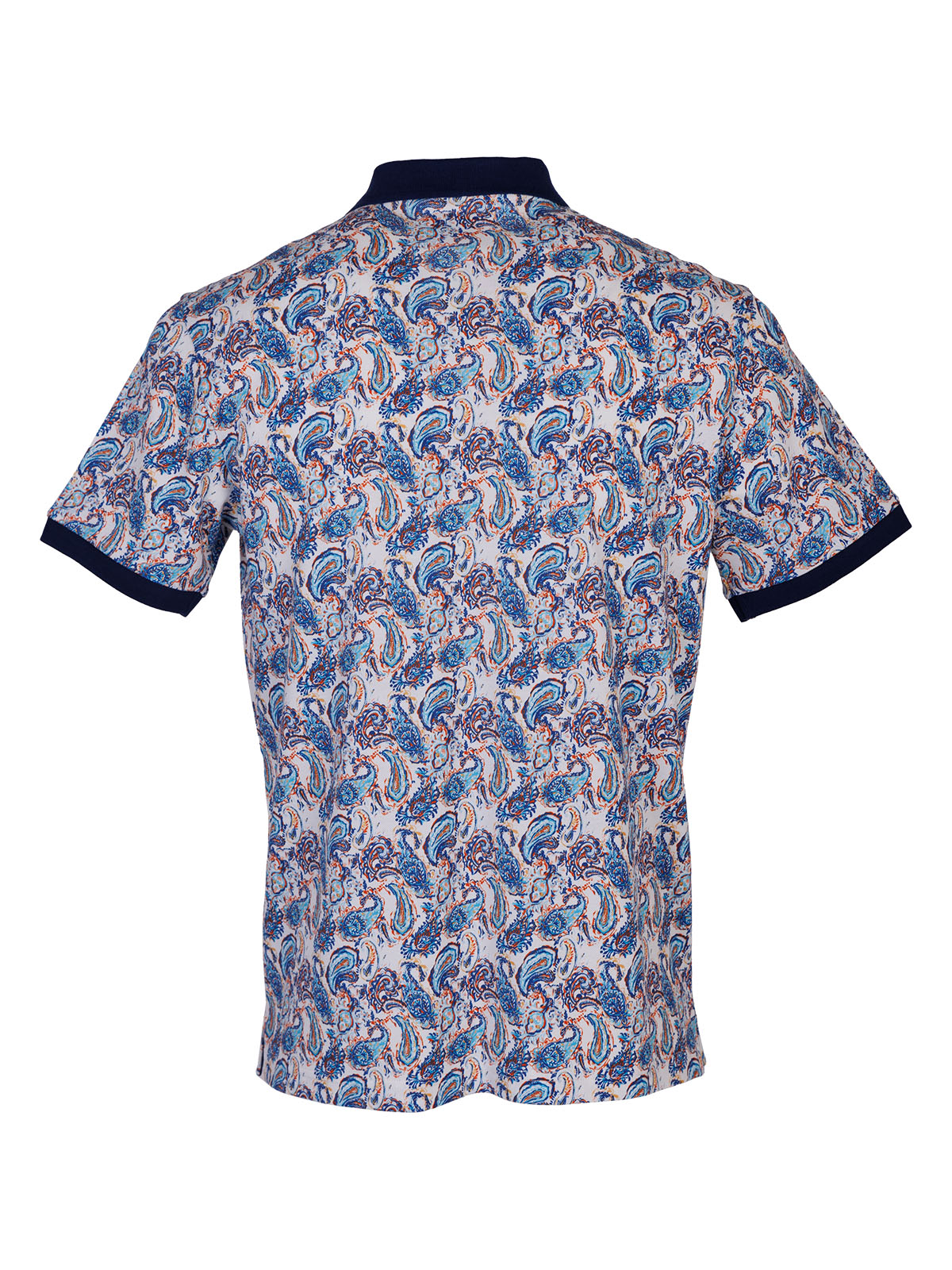 Ανδρικό λευκό μπλουζάκι με μπλε paisley - 93474 € 44.43 img2