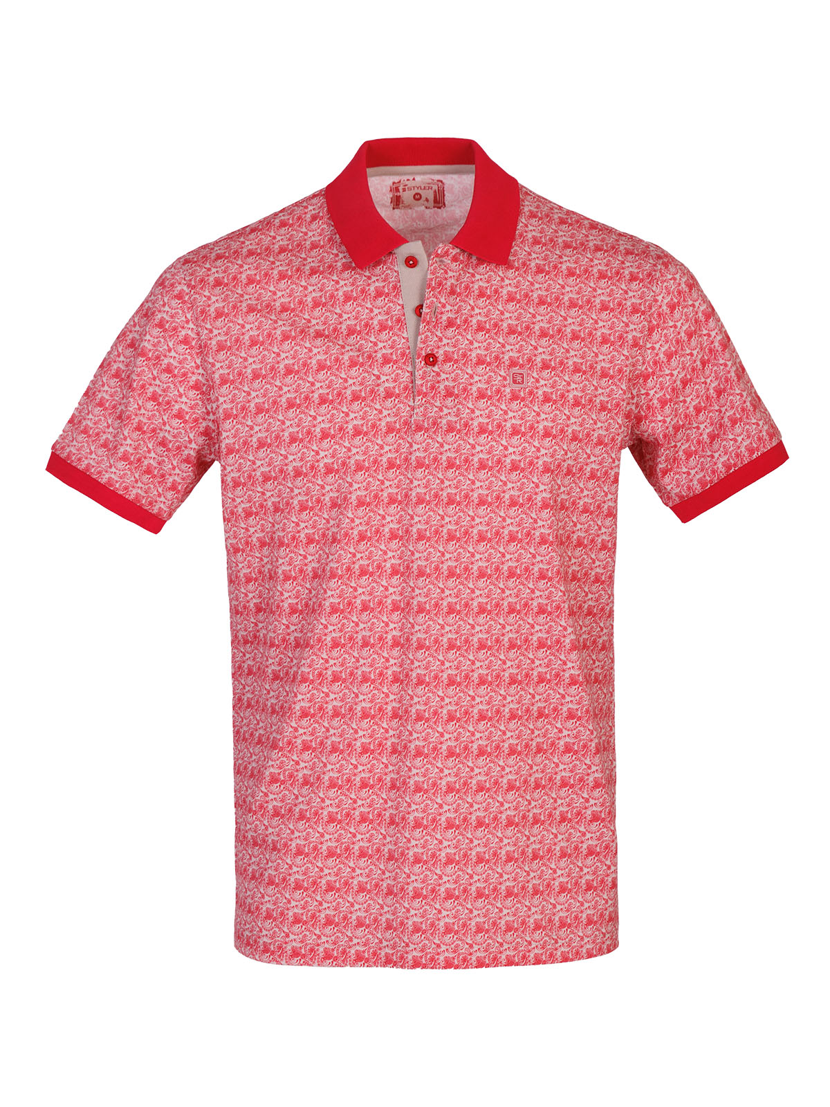 Mens tshirt in beige with red paisley - 93476 € 44.43 img1