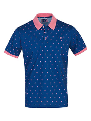 Mens tshirt in dark blue with flamingo-93481-€ 44.43